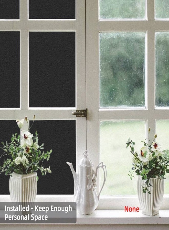 HAPPYMATES Blackout Window Film - Completely Light Blocking, Privacy, Room Darkening, Frosted Tint for Day Sleep - Non-Adhesive Static Cling (12 X 48 Inch) - Image 4